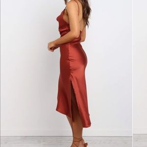 Rust asymmetric dress